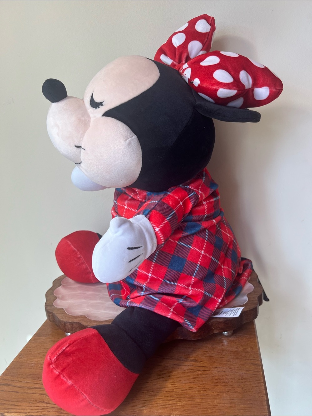 Disney Parks Minnie Mouse Cuddleez Plush Large Buffalo Plaid Stuffed Animal - Picture 3 of 13